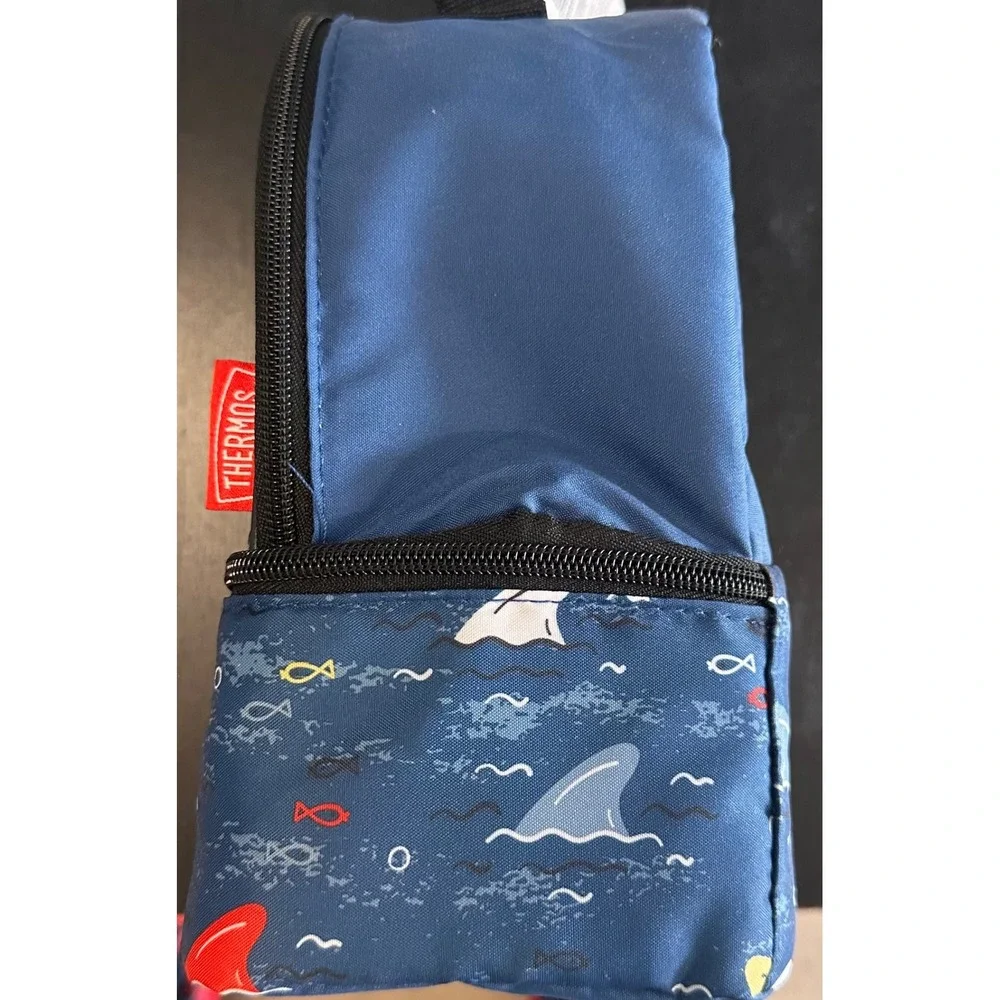 Thermos Shark Lunch Box Insulated Dual Compartment Kids Name‎ Tag